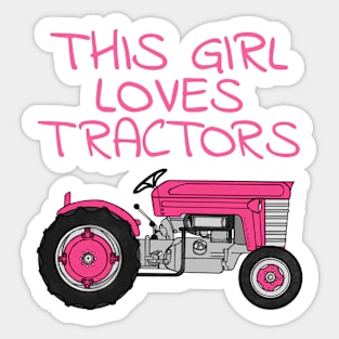 Vintage Tractor, This Girl Loves Tractors, Female Farmer Sticker